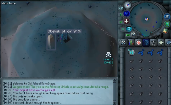 Air Orber AI charging unpowered orbs at the Edgeville obelisk